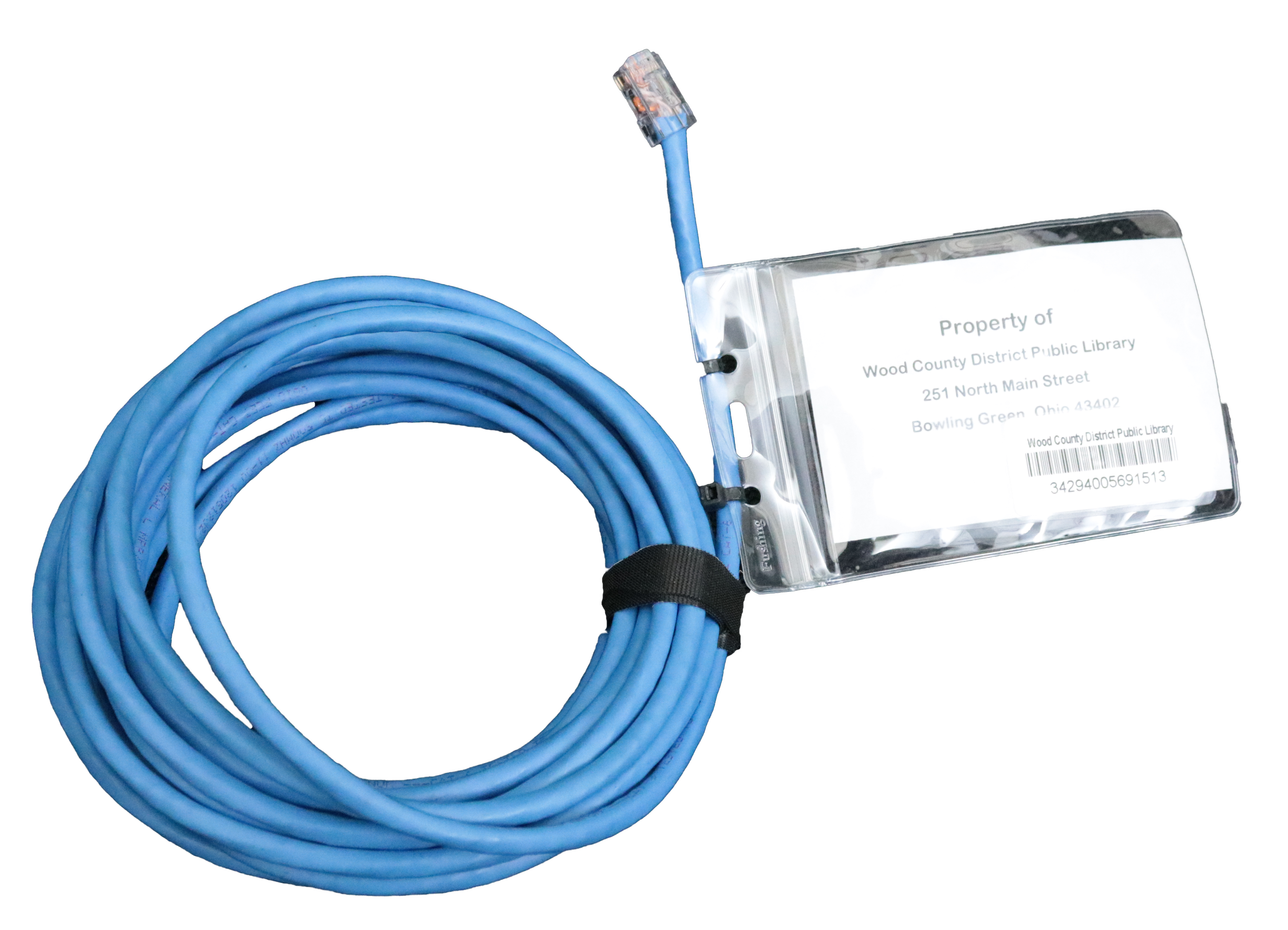 A blue ethernet cable.