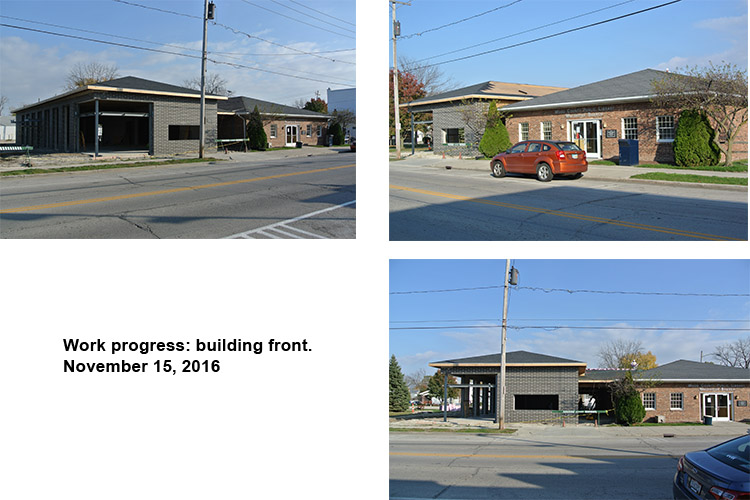 Progress on front of building. November 15