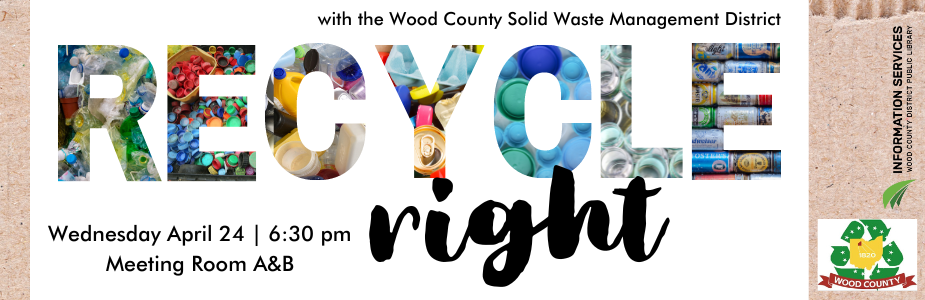 Learn how to recycle right on Wednesday, April 24 at 6:30 pm.